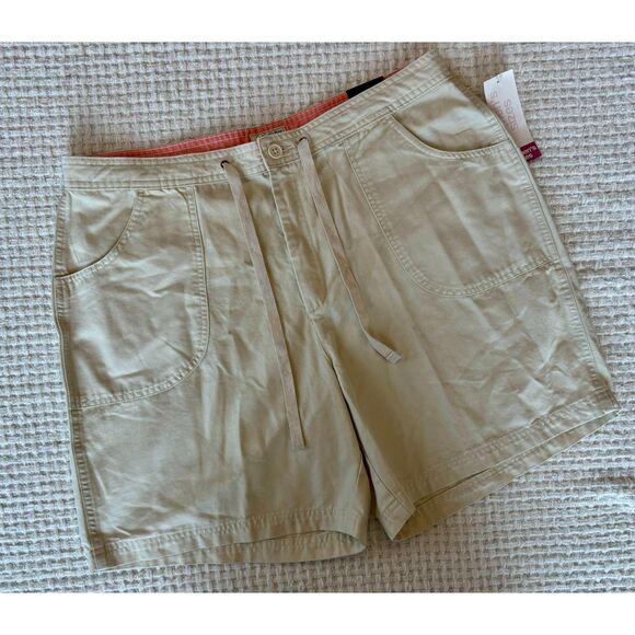 Pants - St John's Bay Woman's Drawstring Waist Shorts Stone 16W NWT